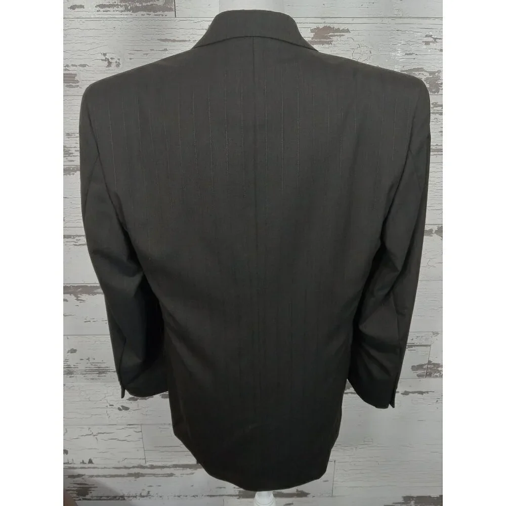 OLEG CASSINI 2pc Men's Wool Suit Brown Pinstripe Size 40R